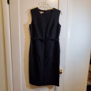 Pendleton black, belted, sleeveless, fitted sheath dress